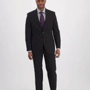 Nautica Mens Modern-Fit Bi-Stretch Bl Black Stripe 44R